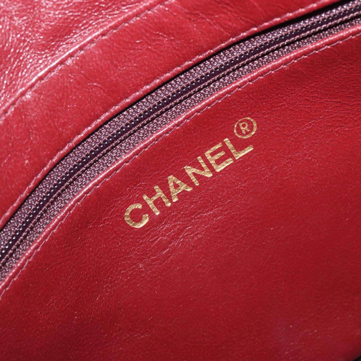 CHANEL Matelasse Chain Shoulder Bag Lamb Skin Black Gold CC Auth 206746A