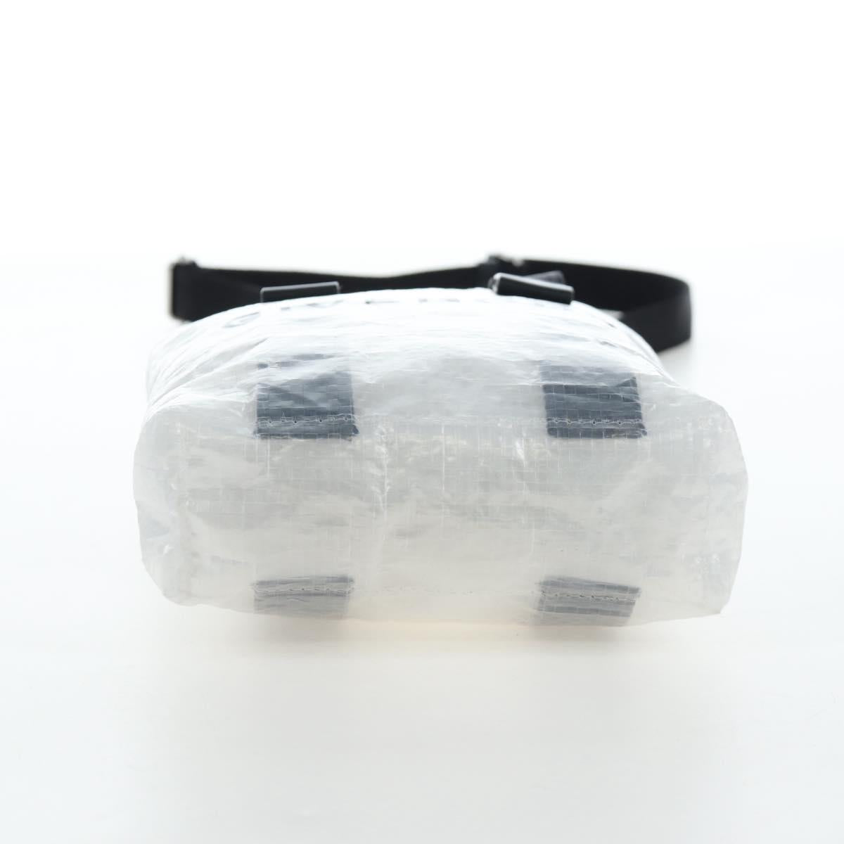 GIVENCHY Hand Bag Vinyl 2way Clear Silver Auth 206748A