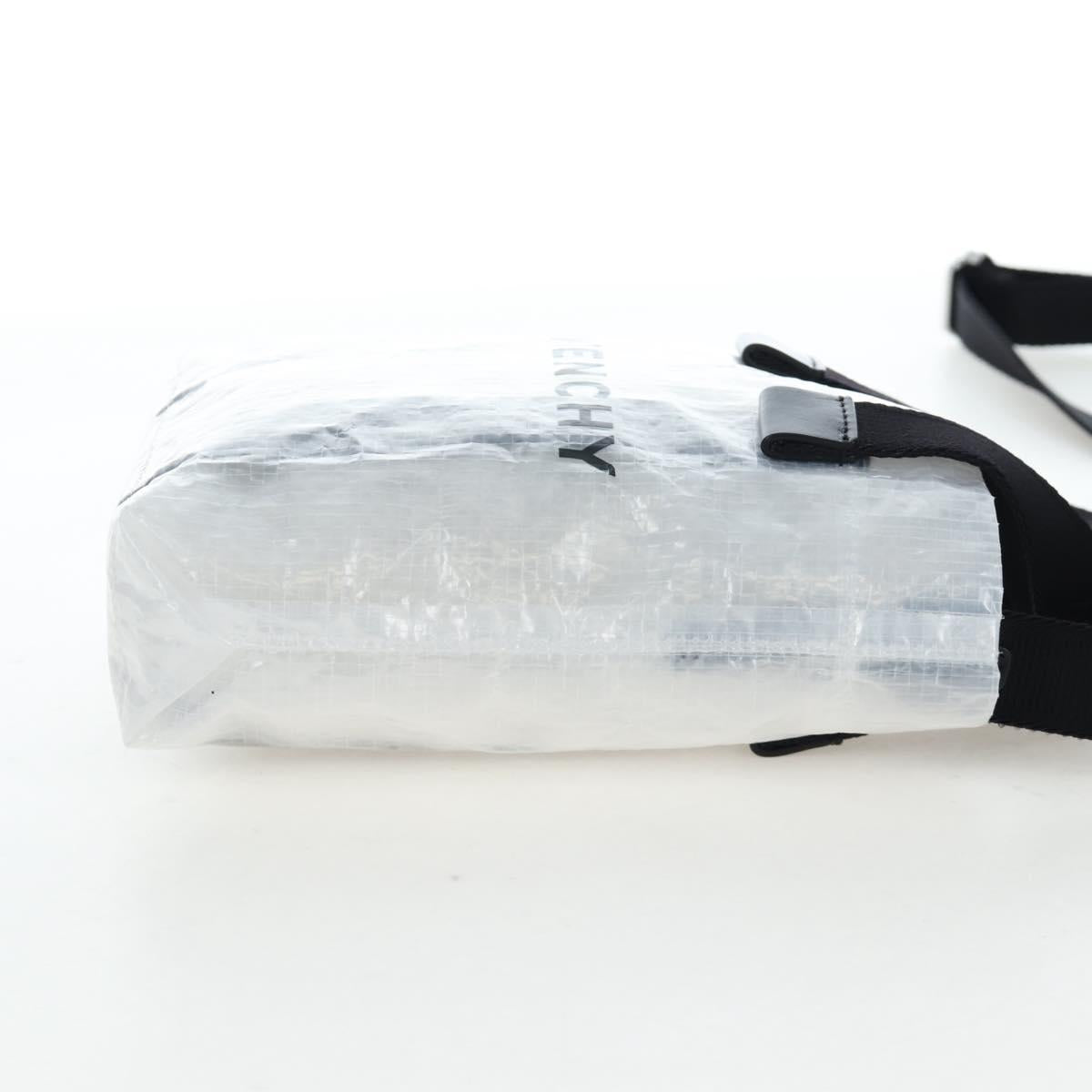 GIVENCHY Hand Bag Vinyl 2way Clear Silver Auth 206748A