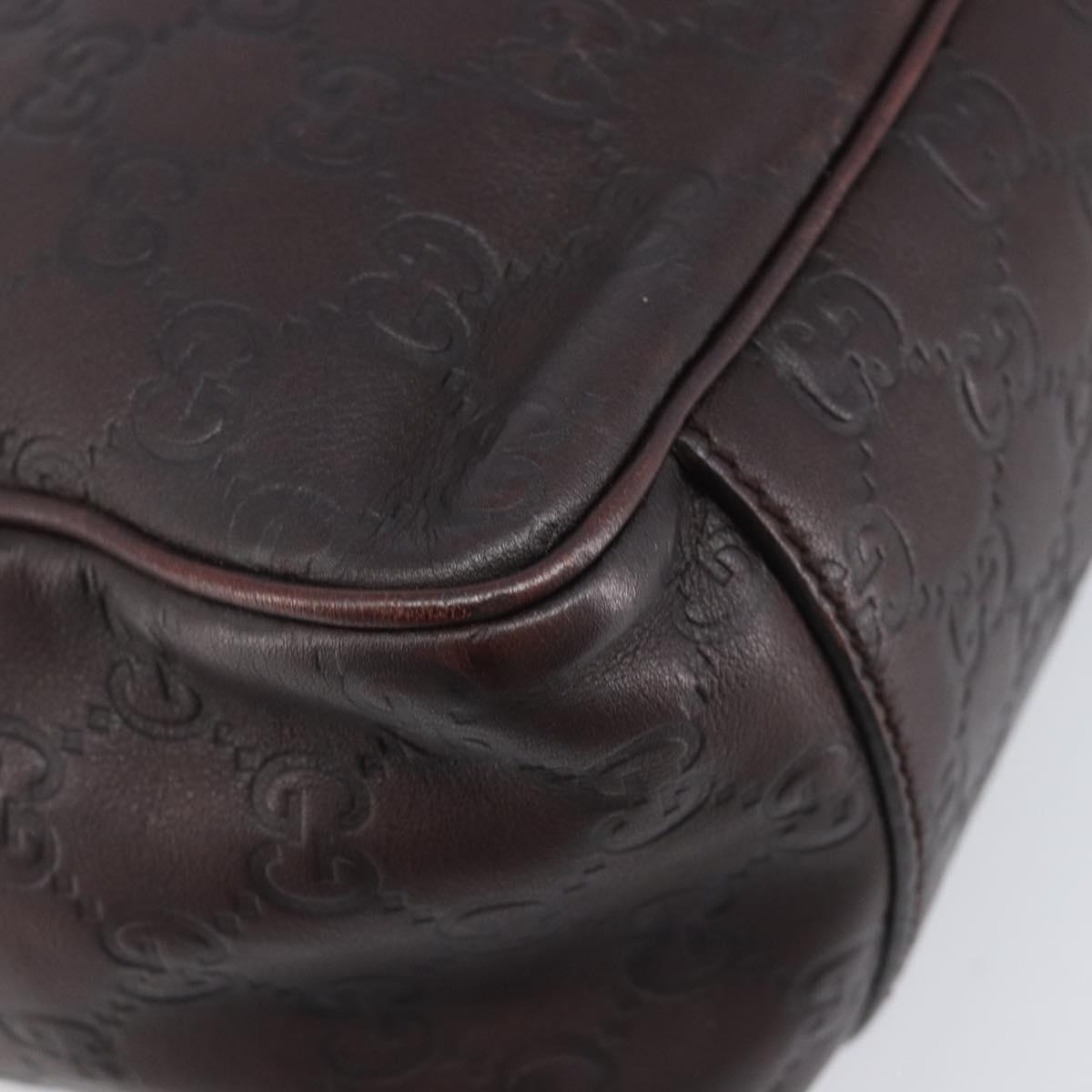 GUCCI GG Canvas Guccissima Hand Bag Leather Brown Gold 162879 Auth 206751