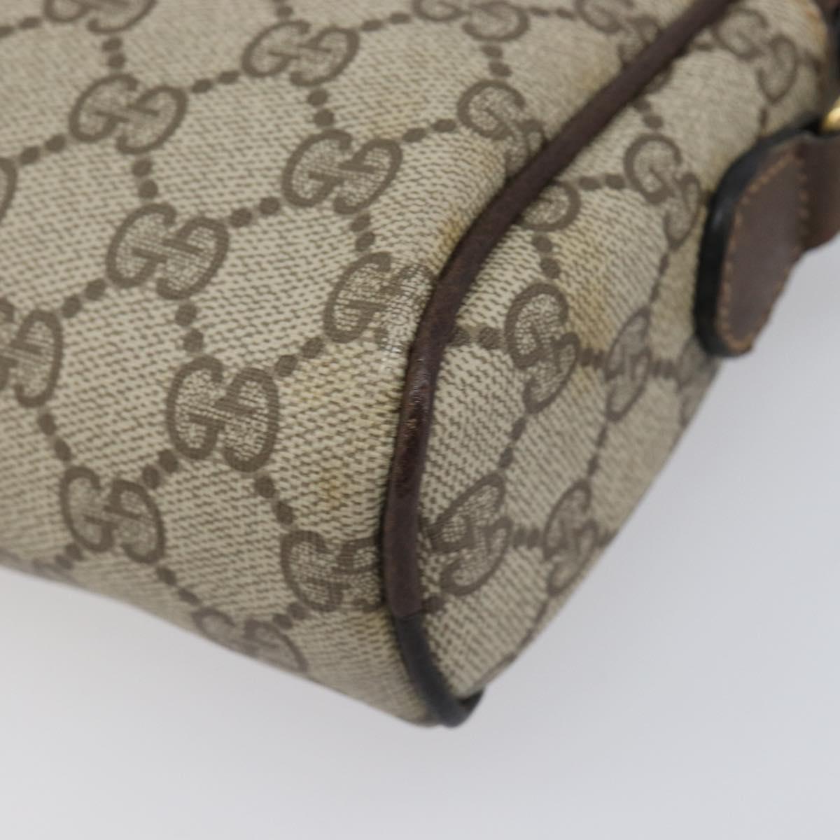 GUCCI GG Supreme Web Sherry Line Bag PVC Beige Gold 51 01 3552 Auth 206765