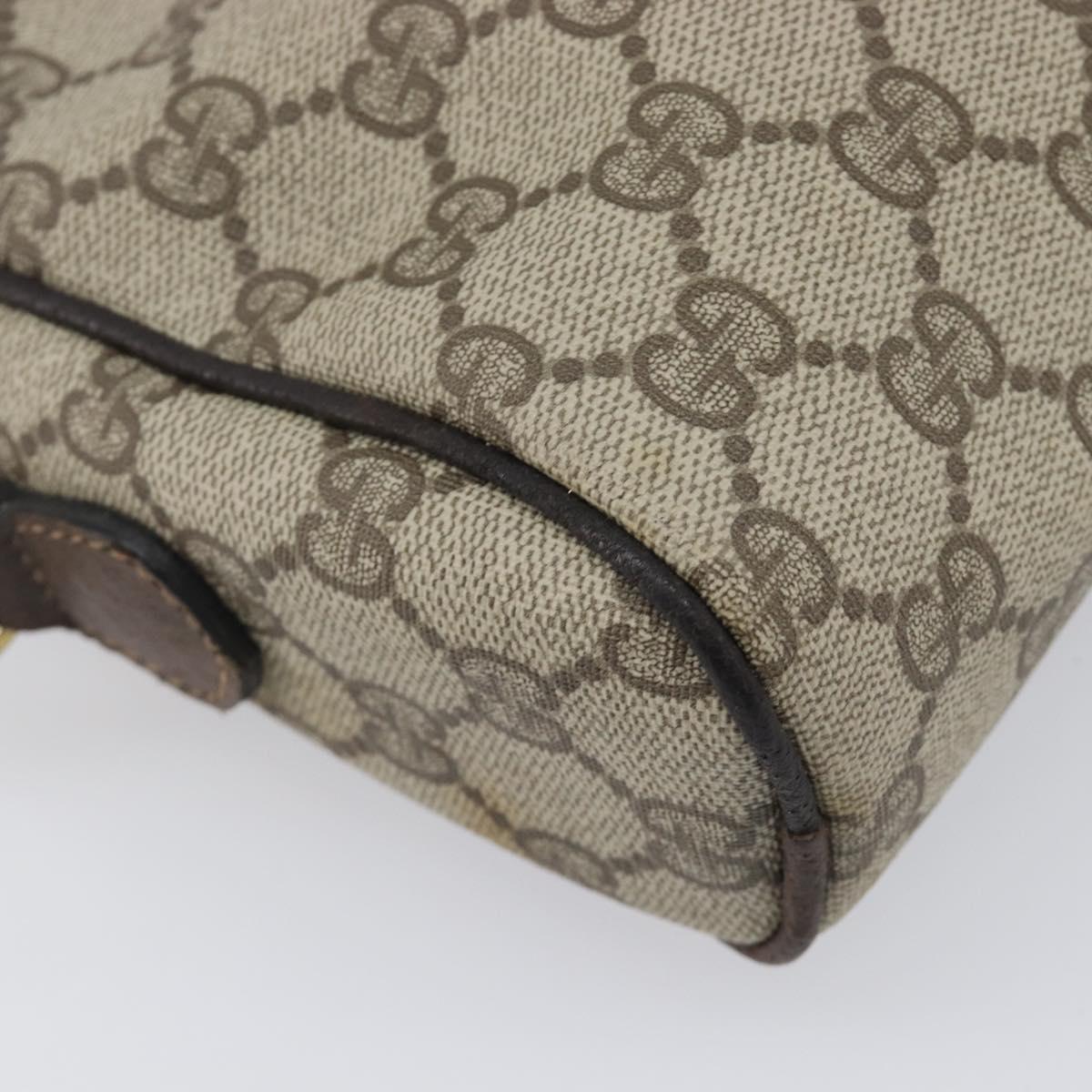 GUCCI GG Supreme Web Sherry Line Bag PVC Beige Gold 51 01 3552 Auth 206765