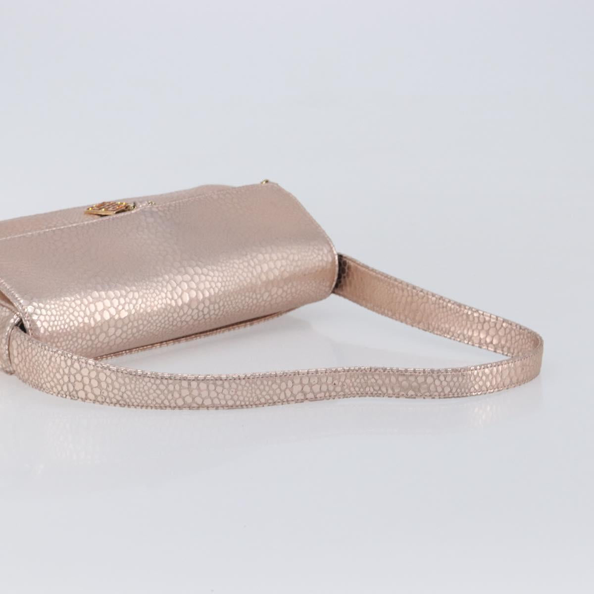 GIVENCHY Shoulder Bag Leather Pink Gold Auth 206784M
