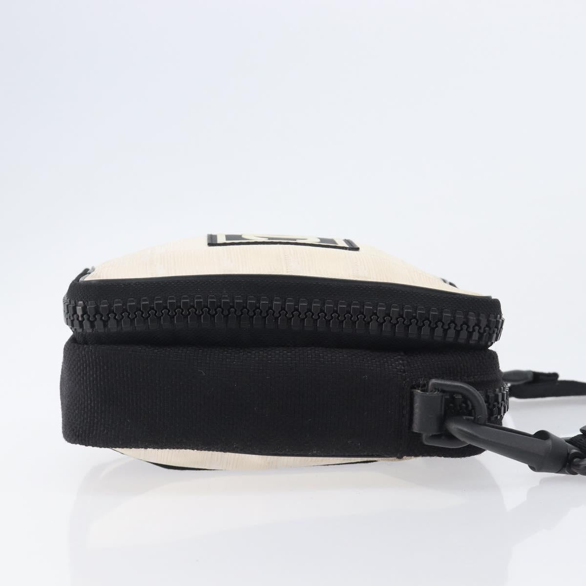 CHANEL Sports Line Shoulder Bag Canvas Ivory CC Auth 206799A