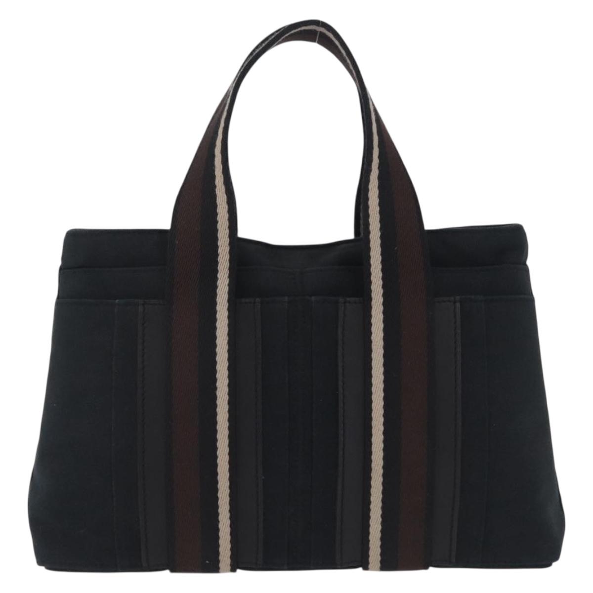 HERMES Toroca Horizontal PM Hand Bag Canvas Black Auth 206842A