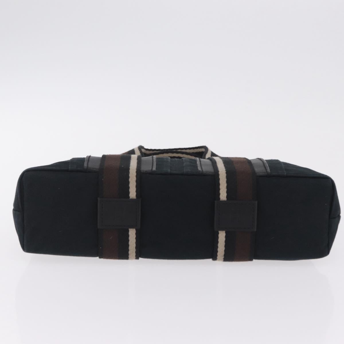 HERMES Toroca Horizontal PM Hand Bag Canvas Black Auth 206842A