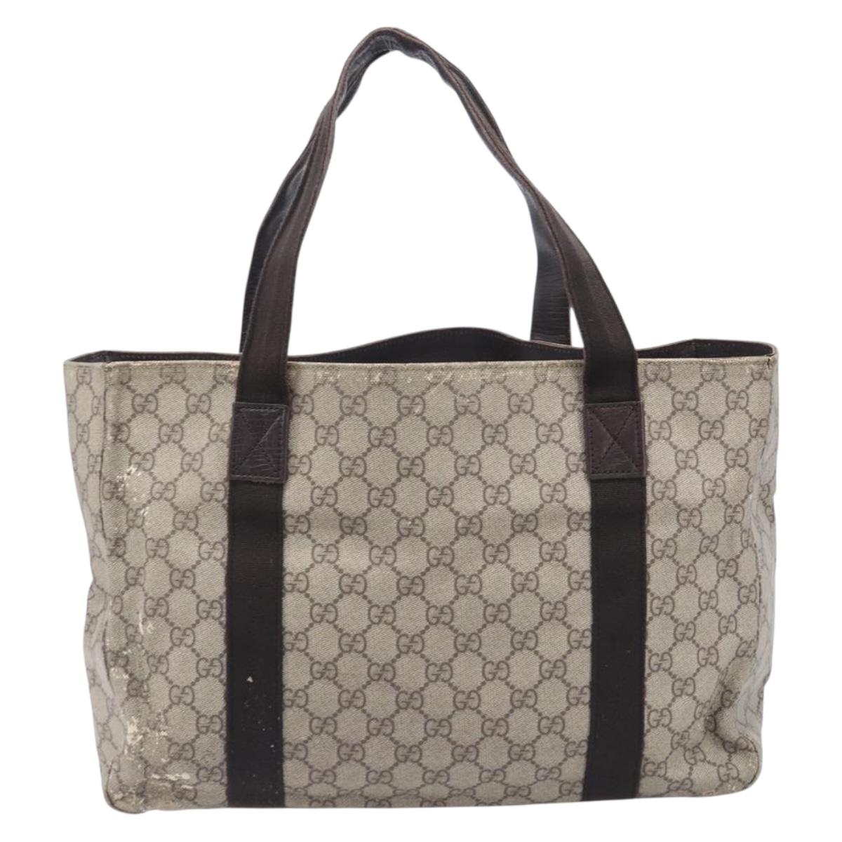 GUCCI GG Supreme GG Canvas Shoulder Bag 3 Set Beige Black Auth 206846