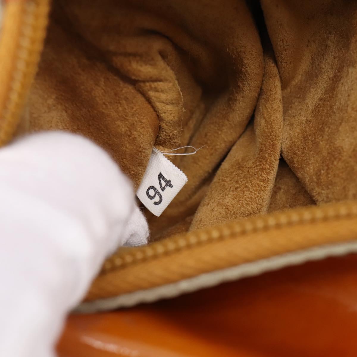 Miu Miu Backpack Patent Leather Brown Silver Auth 206864