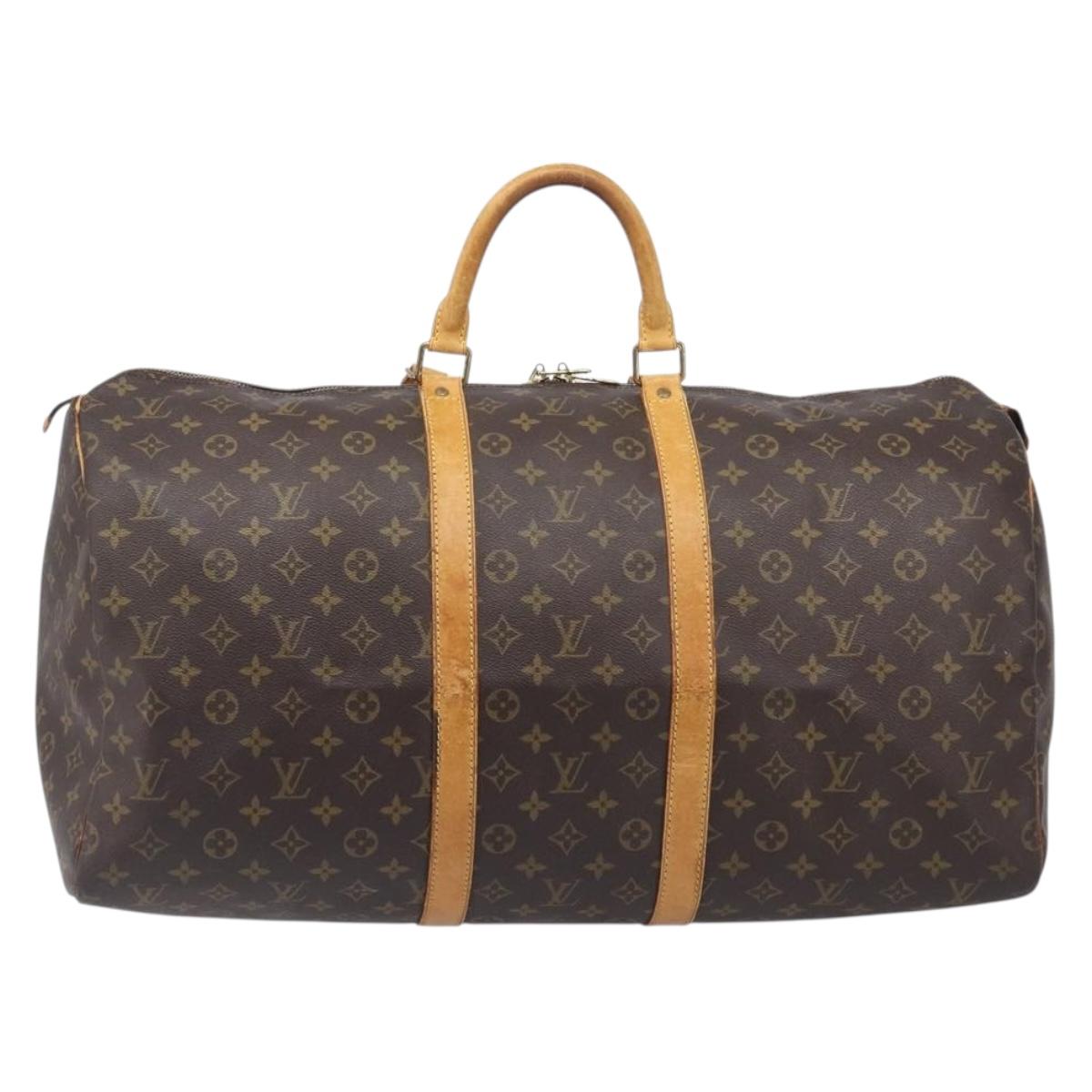 LOUIS VUITTON Monogram Keepall 55 Boston Bag M41424 LV Auth 206875