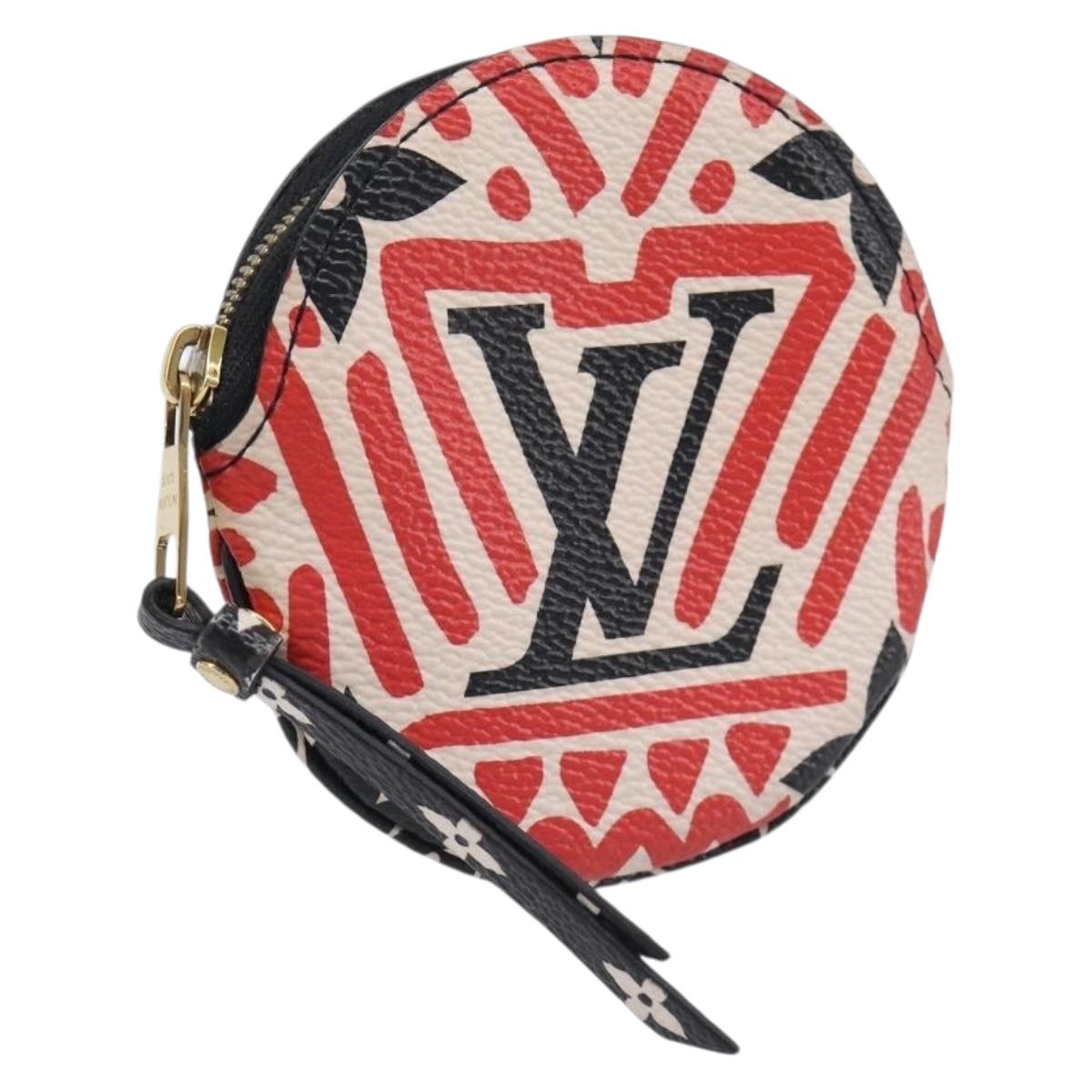 LOUIS VUITTON Monogram craft Porte Monnaie Ron Coin Purse Red M69505 LV Auth 206902A