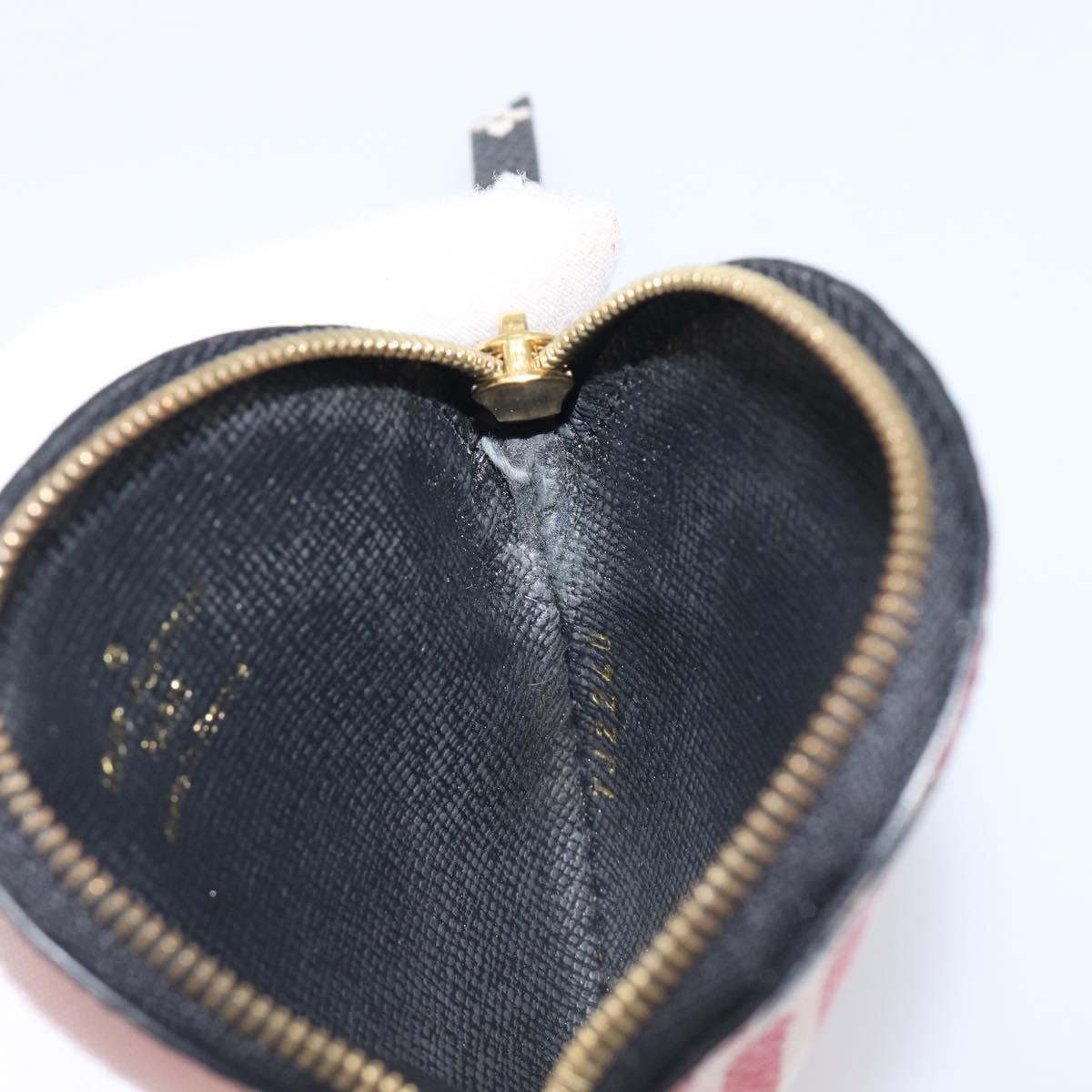 LOUIS VUITTON Monogram craft Porte Monnaie Ron Coin Purse Red M69505 LV Auth 206902A