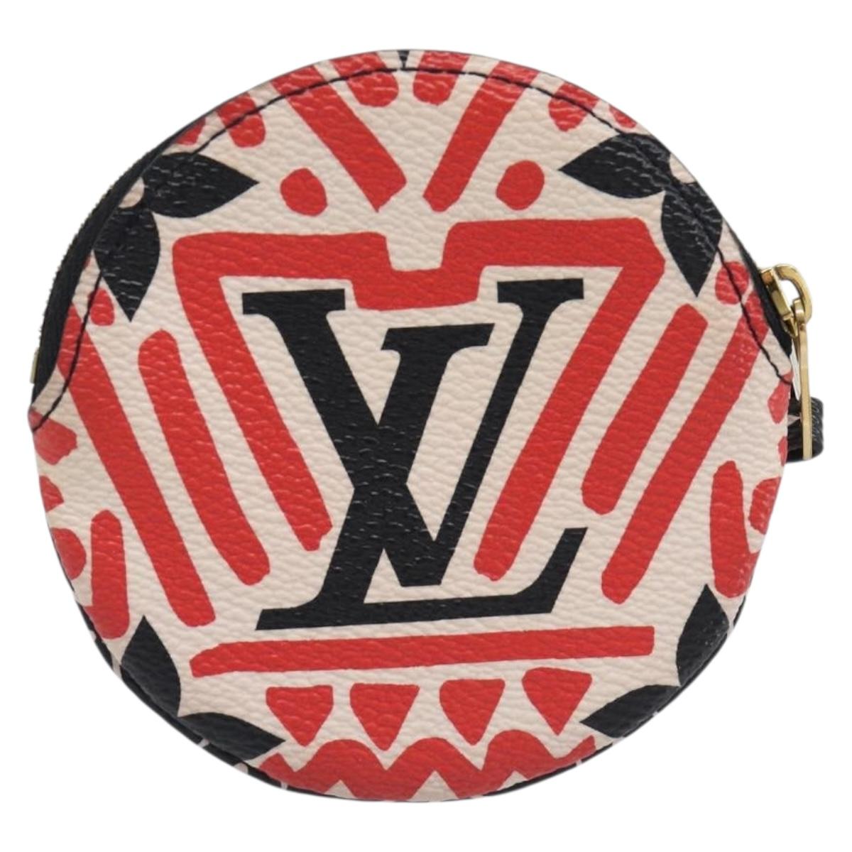LOUIS VUITTON Monogram craft Porte Monnaie Ron Coin Purse Red M69505 LV Auth 206902A