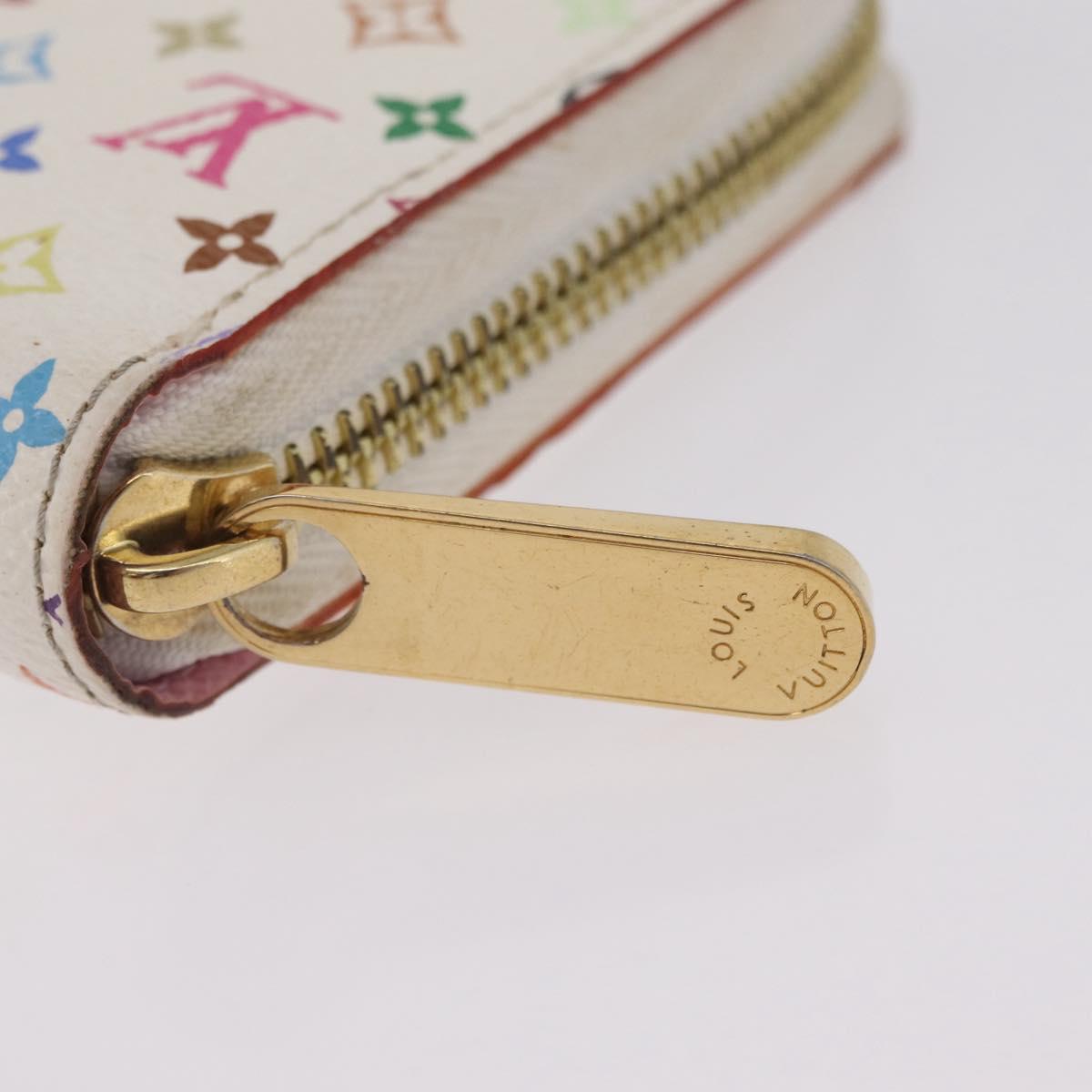 LOUIS VUITTON Monogram Multicolor Zippy Long Wallet White M60241 LV Auth 206935