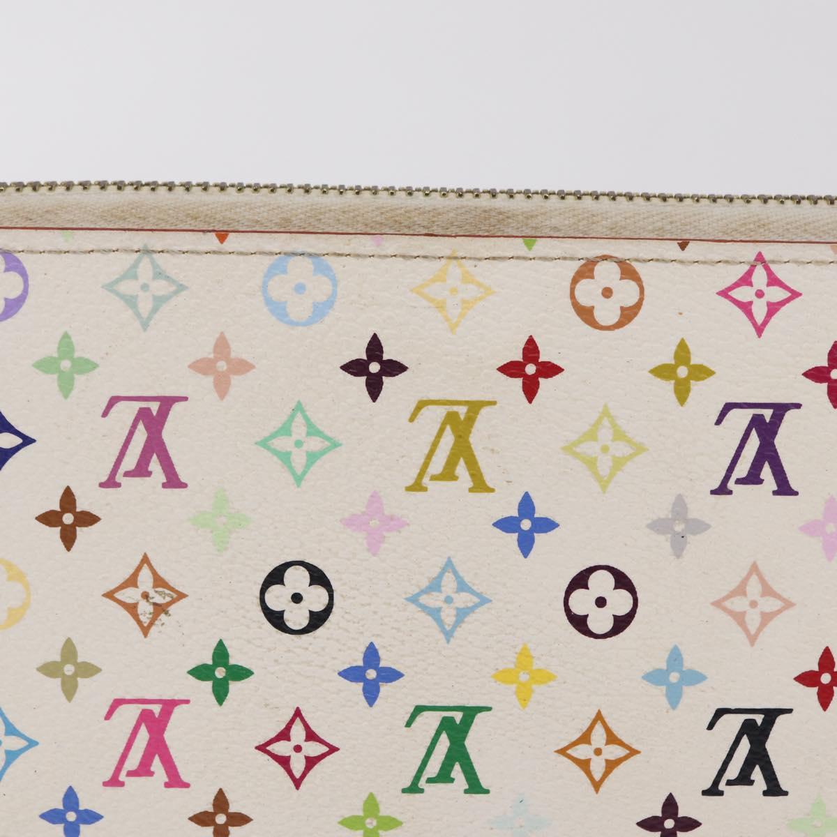 LOUIS VUITTON Monogram Multicolor Zippy Long Wallet White M60241 LV Auth 206935