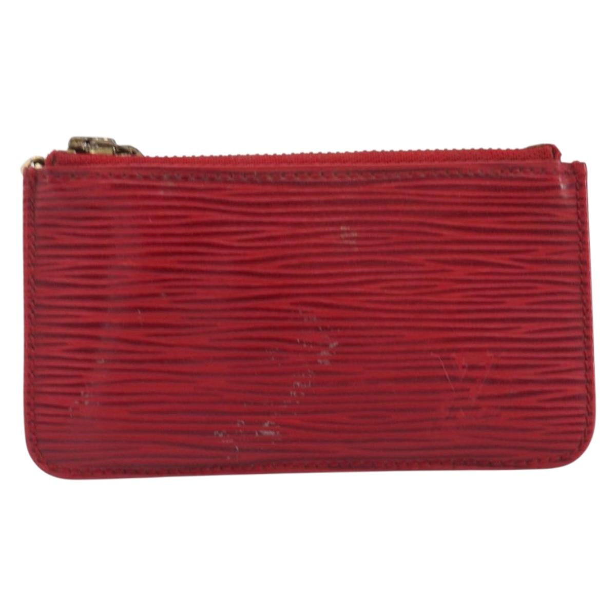 LOUIS VUITTON Epi Pochette Cles Coin Purse Red M63807 LV Auth 206937