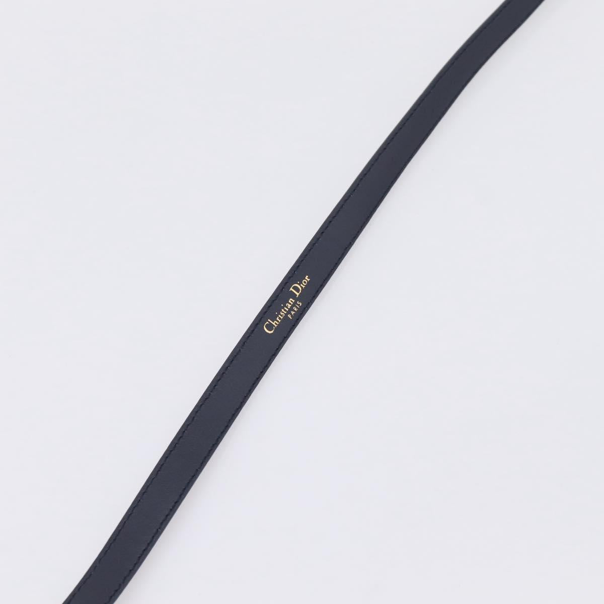 Christian Dior Belt Leather 39.4"" 85 Black Gold Auth 206942M