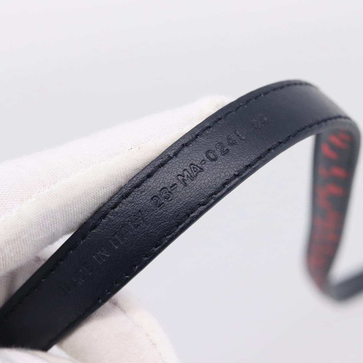 Christian Dior Belt Leather 39.4"" 85 Black Gold Auth 206942M
