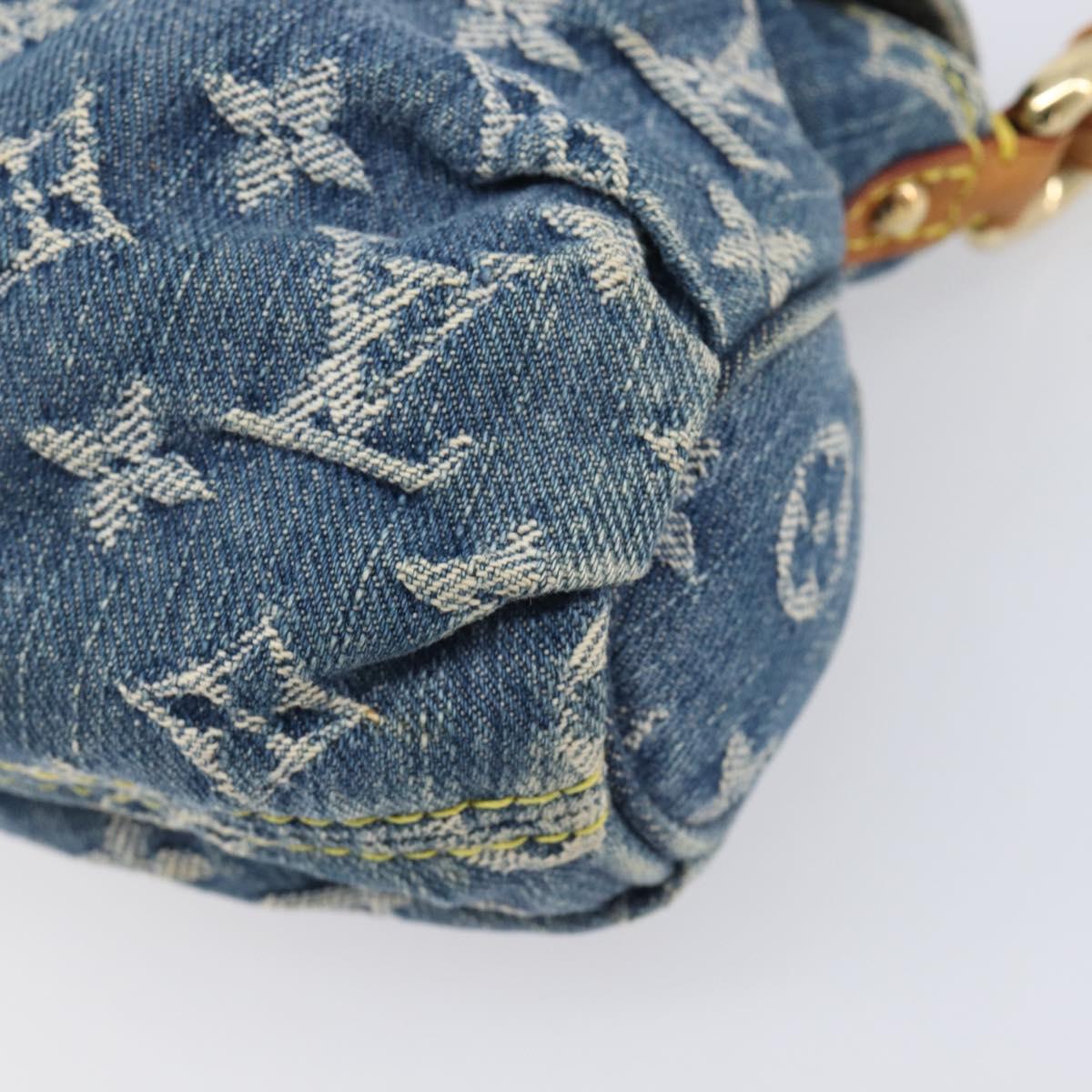 LOUIS VUITTON Monogram Denim Mini Preity Hand Bag Blue M95050 LV Auth 206965