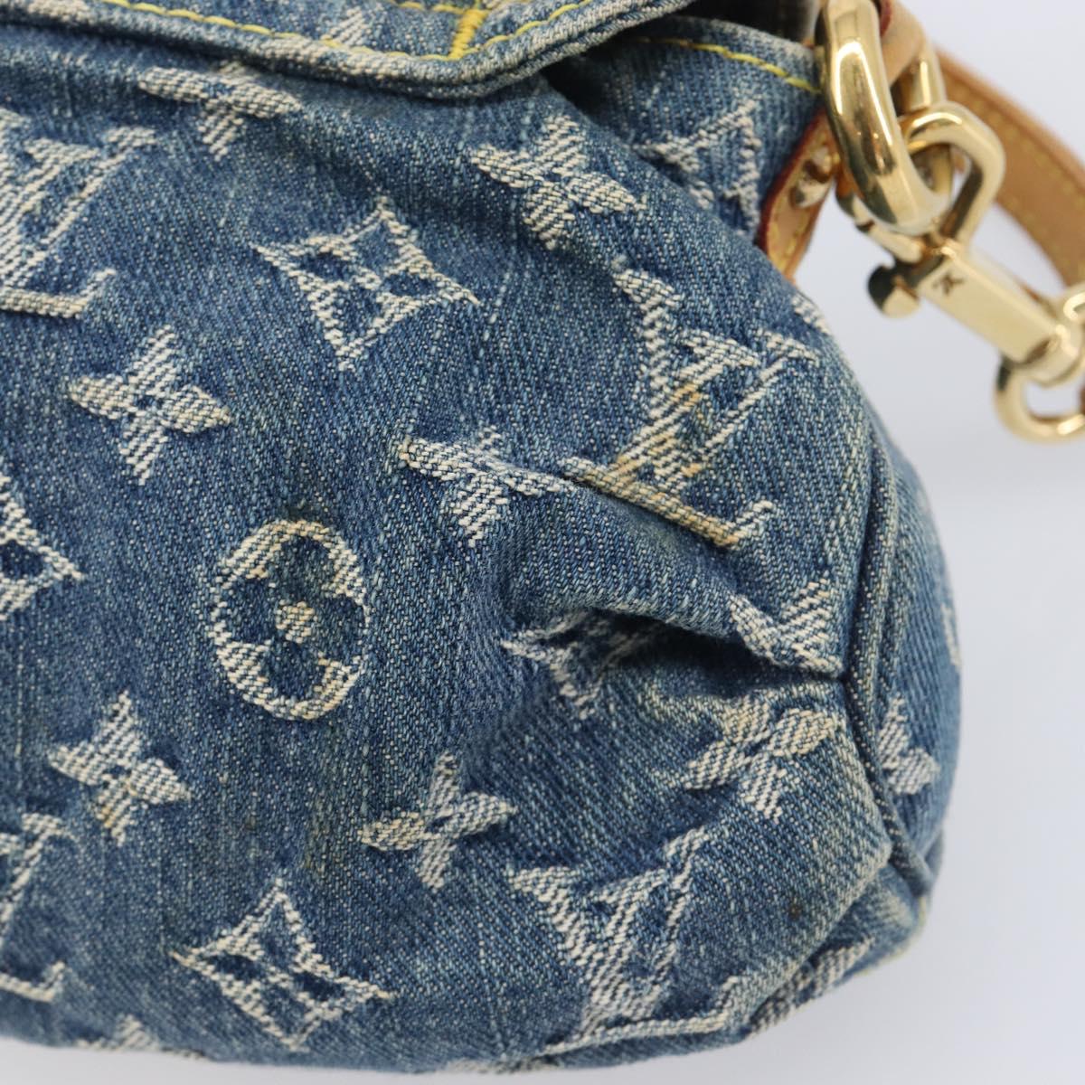 LOUIS VUITTON Monogram Denim Mini Preity Hand Bag Blue M95050 LV Auth 206965