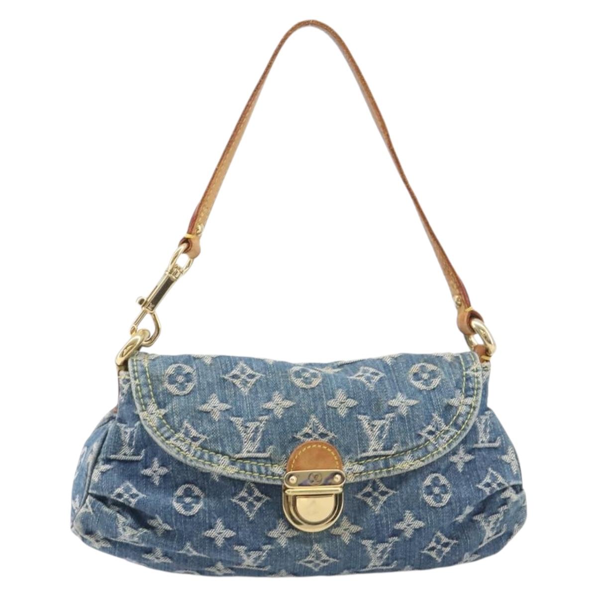 LOUIS VUITTON Monogram Denim Mini Preity Hand Bag Blue M95050 LV Auth 206965