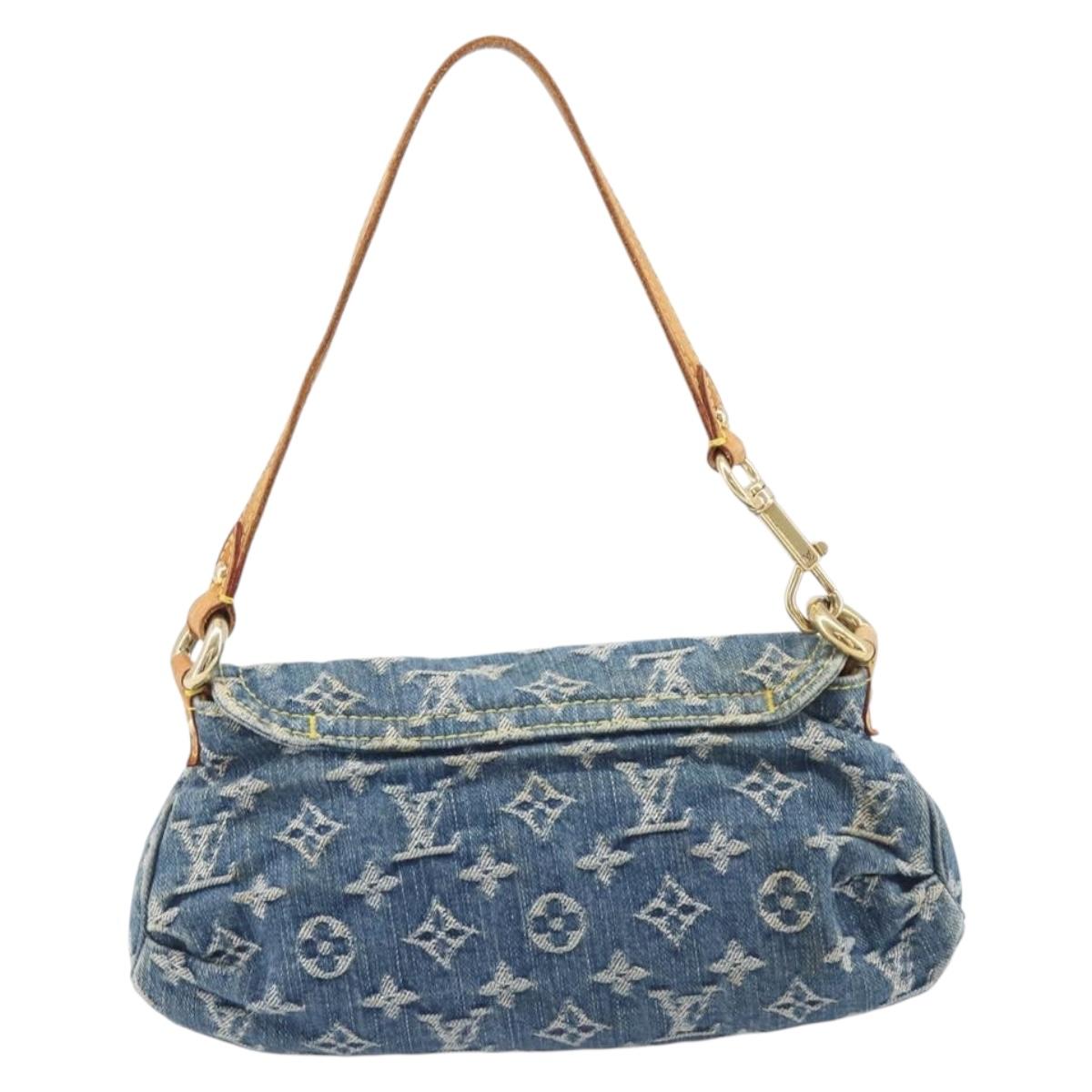 LOUIS VUITTON Monogram Denim Mini Preity Hand Bag Blue M95050 LV Auth 206965