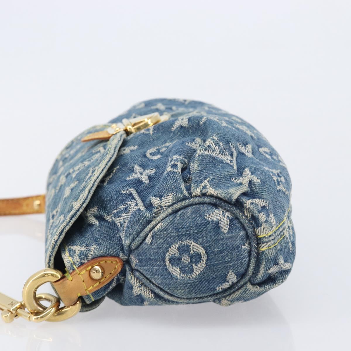 LOUIS VUITTON Monogram Denim Mini Preity Hand Bag Blue M95050 LV Auth 206965