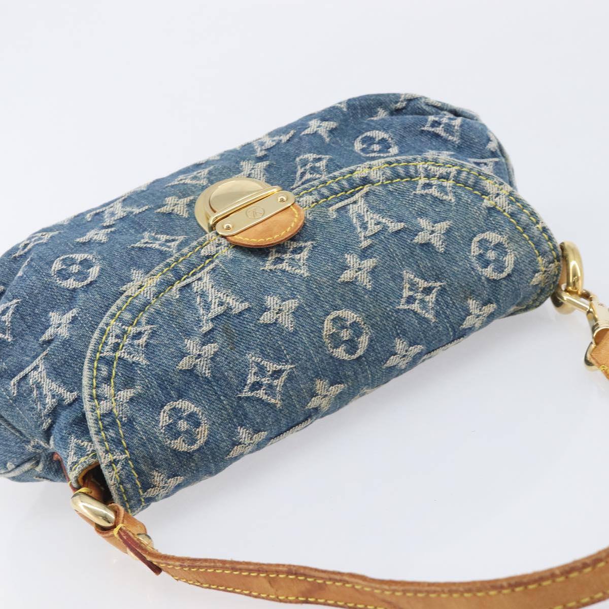 LOUIS VUITTON Monogram Denim Mini Preity Hand Bag Blue M95050 LV Auth 206965