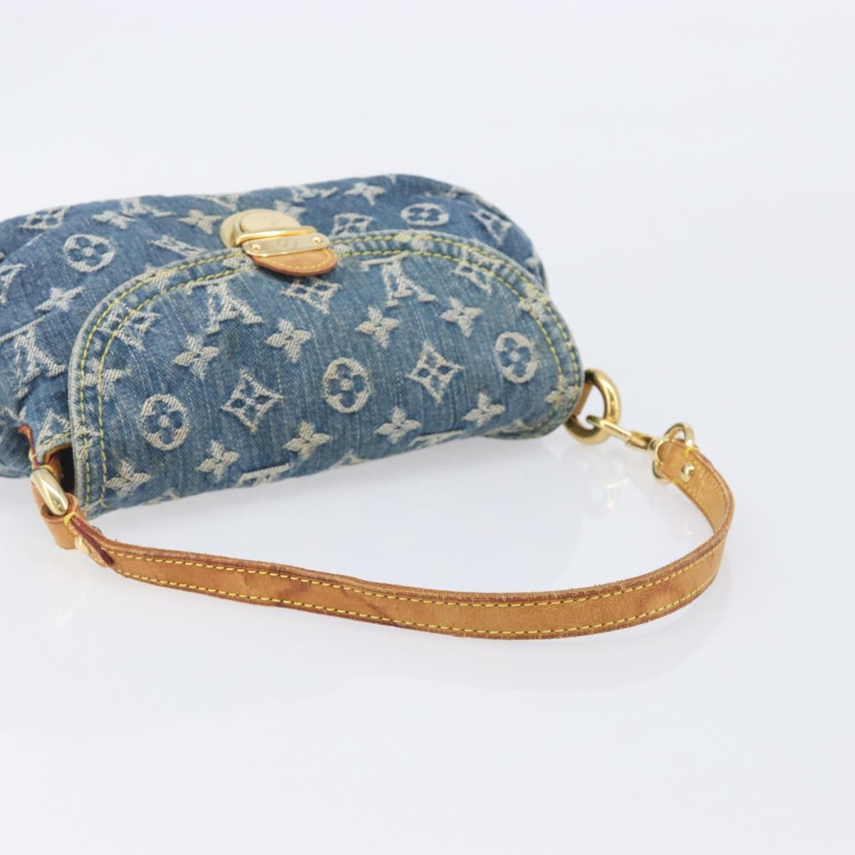 LOUIS VUITTON Monogram Denim Mini Preity Hand Bag Blue M95050 LV Auth 206965