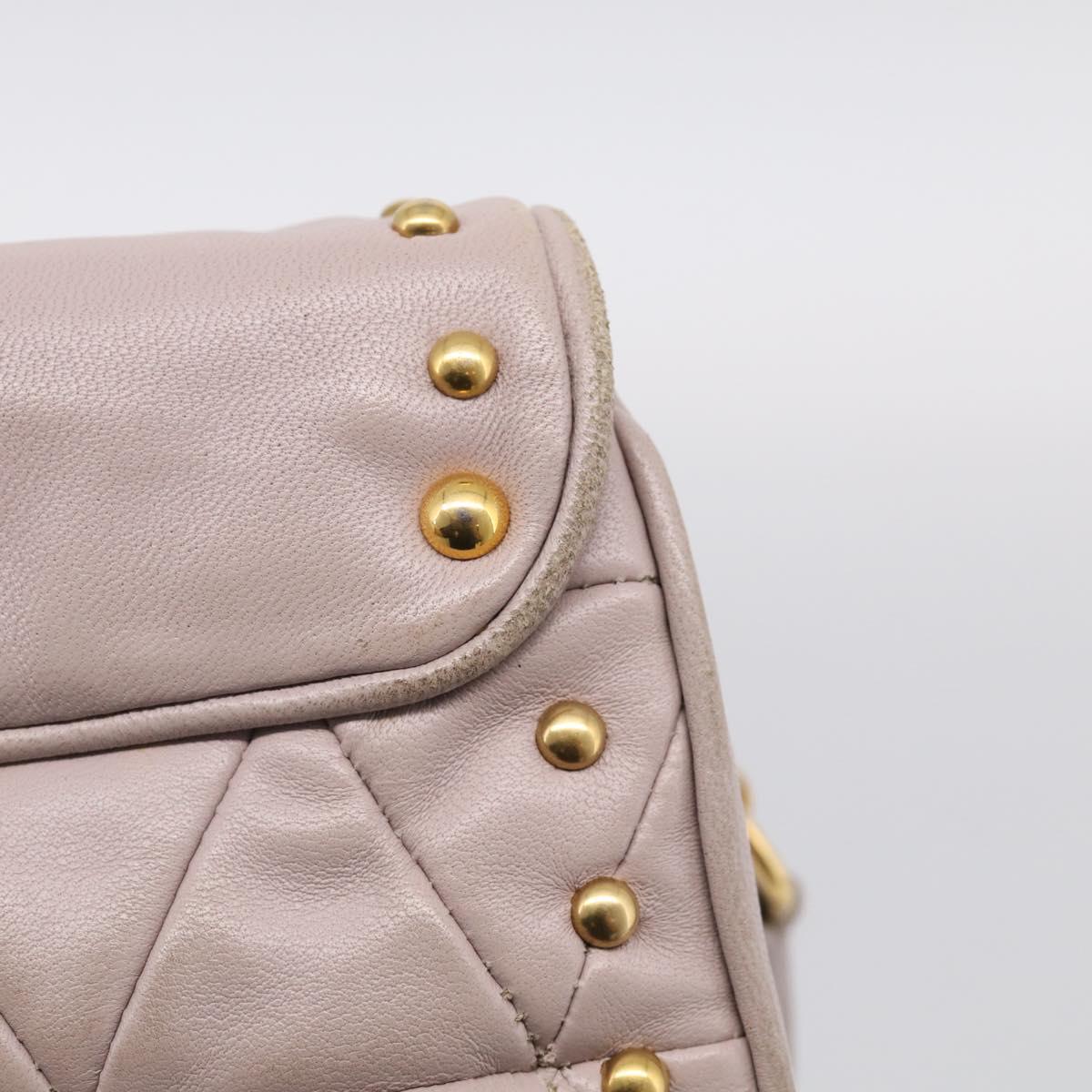 Miu Miu Shoulder Bag Leather Pink Gold Auth 206967A