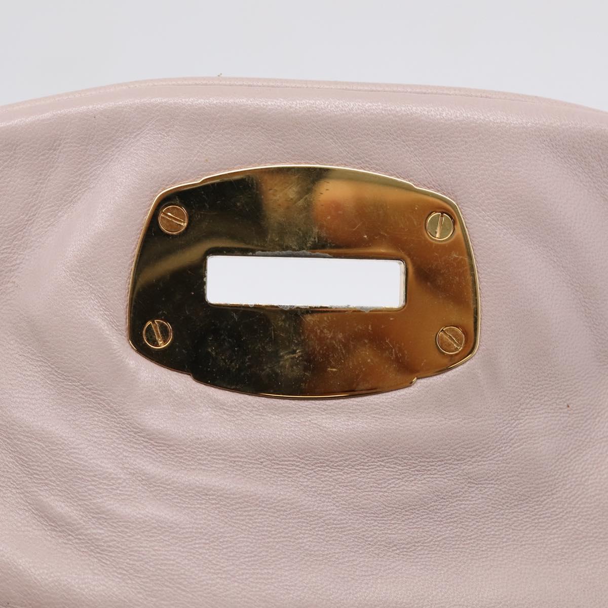 Miu Miu Shoulder Bag Leather Pink Gold Auth 206967A