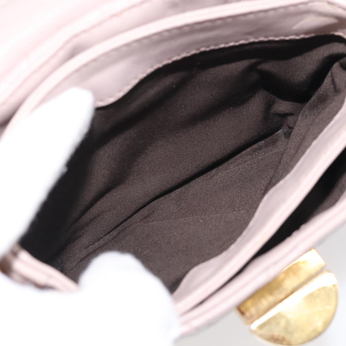 Miu Miu Shoulder Bag Leather Pink Gold Auth 206967A