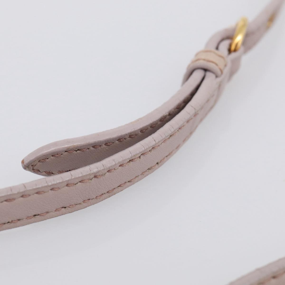 Miu Miu Shoulder Bag Leather Pink Gold Auth 206967A