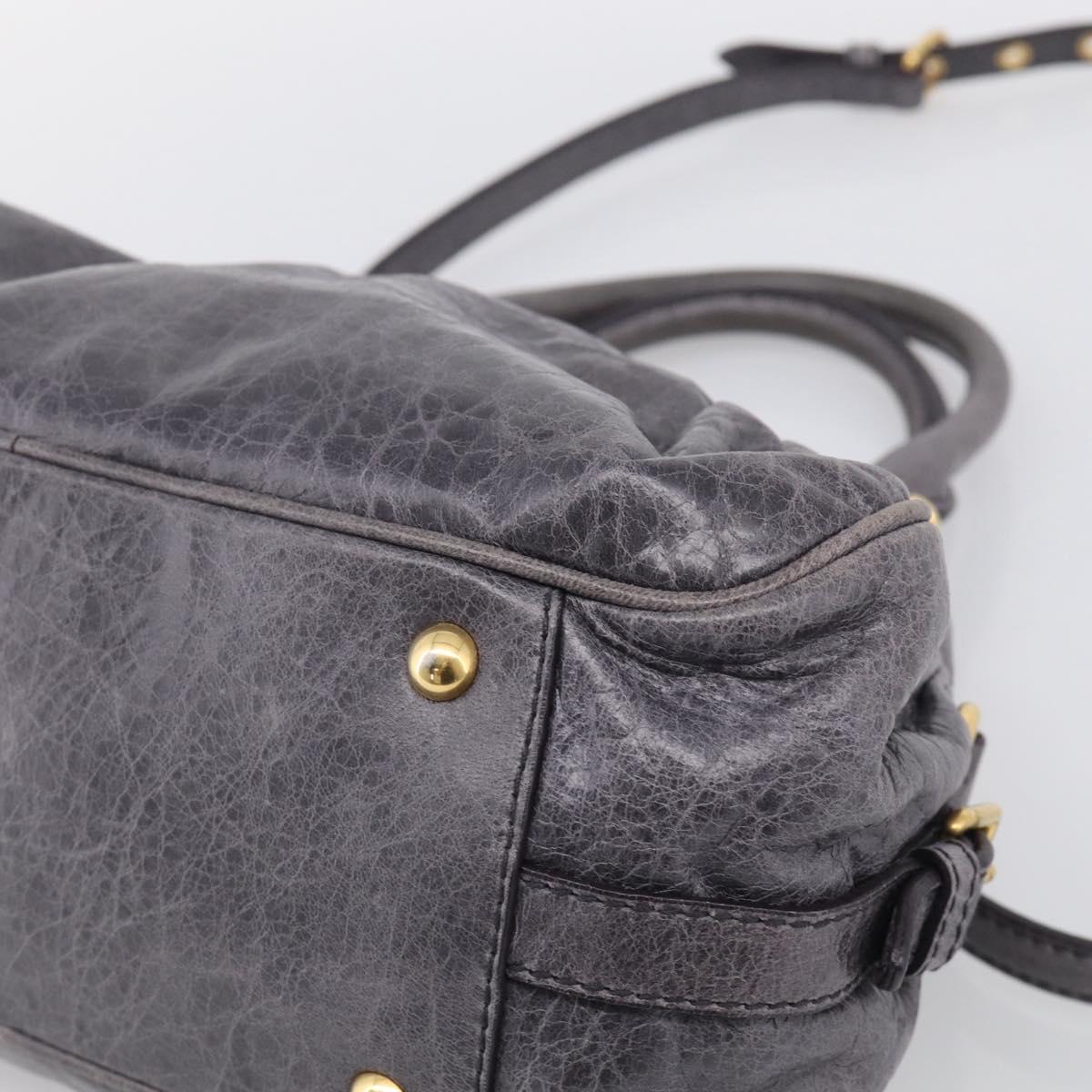 Miu Miu Matelasse Hand Bag Vitellolux 2way Purple Gold Auth 206971A