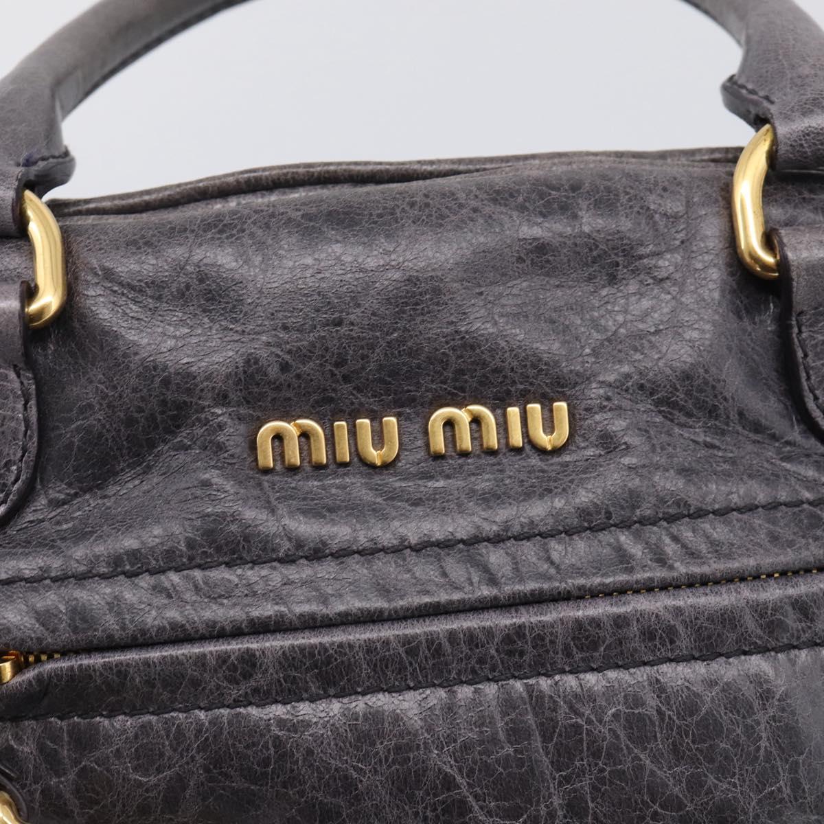 Miu Miu Matelasse Hand Bag Vitellolux 2way Purple Gold Auth 206971A