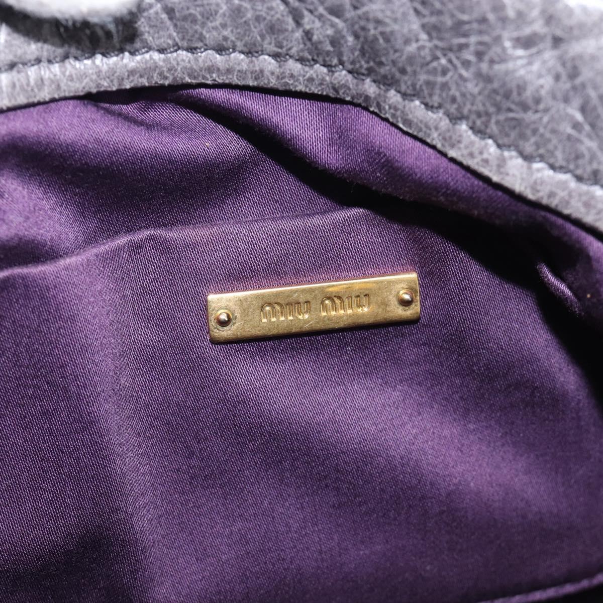 Miu Miu Matelasse Hand Bag Vitellolux 2way Purple Gold Auth 206971A