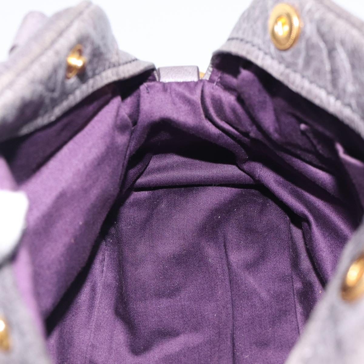 Miu Miu Matelasse Hand Bag Vitellolux 2way Purple Gold Auth 206971A