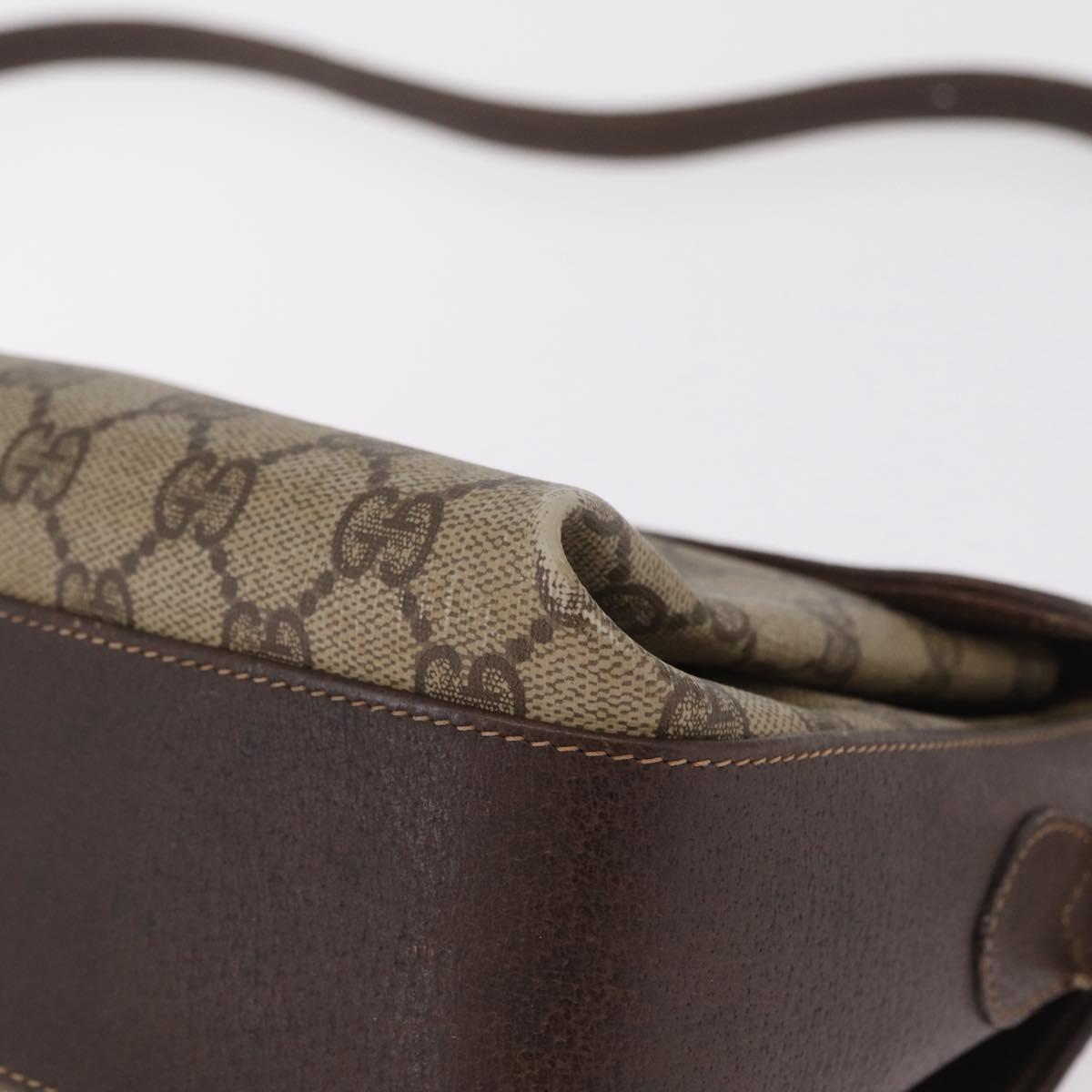 GUCCI GG Supreme Web Sherry Line Bag PVC Beige Gold 904 02 084 Auth 206972