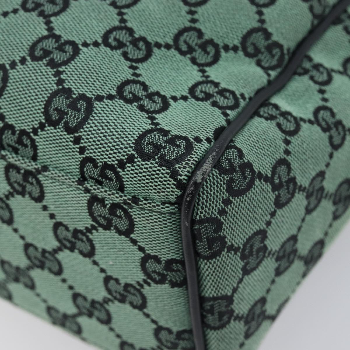 GUCCI GG Canvas Hand Bag Green Gold 257289 Auth 206973A