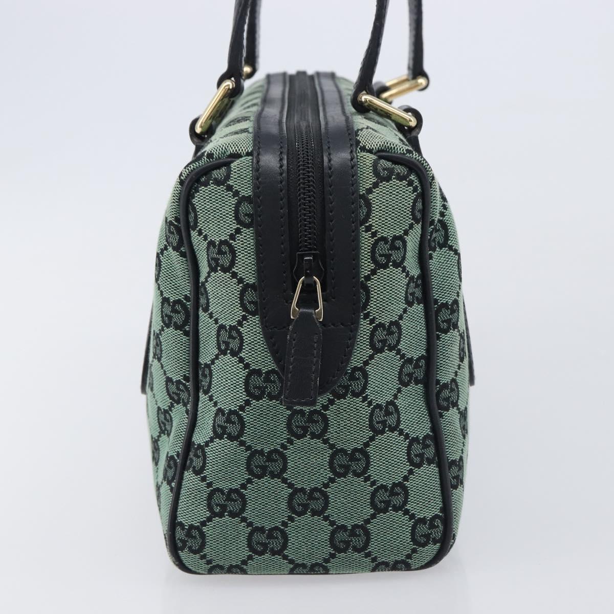 GUCCI GG Canvas Hand Bag Green Gold 257289 Auth 206973A