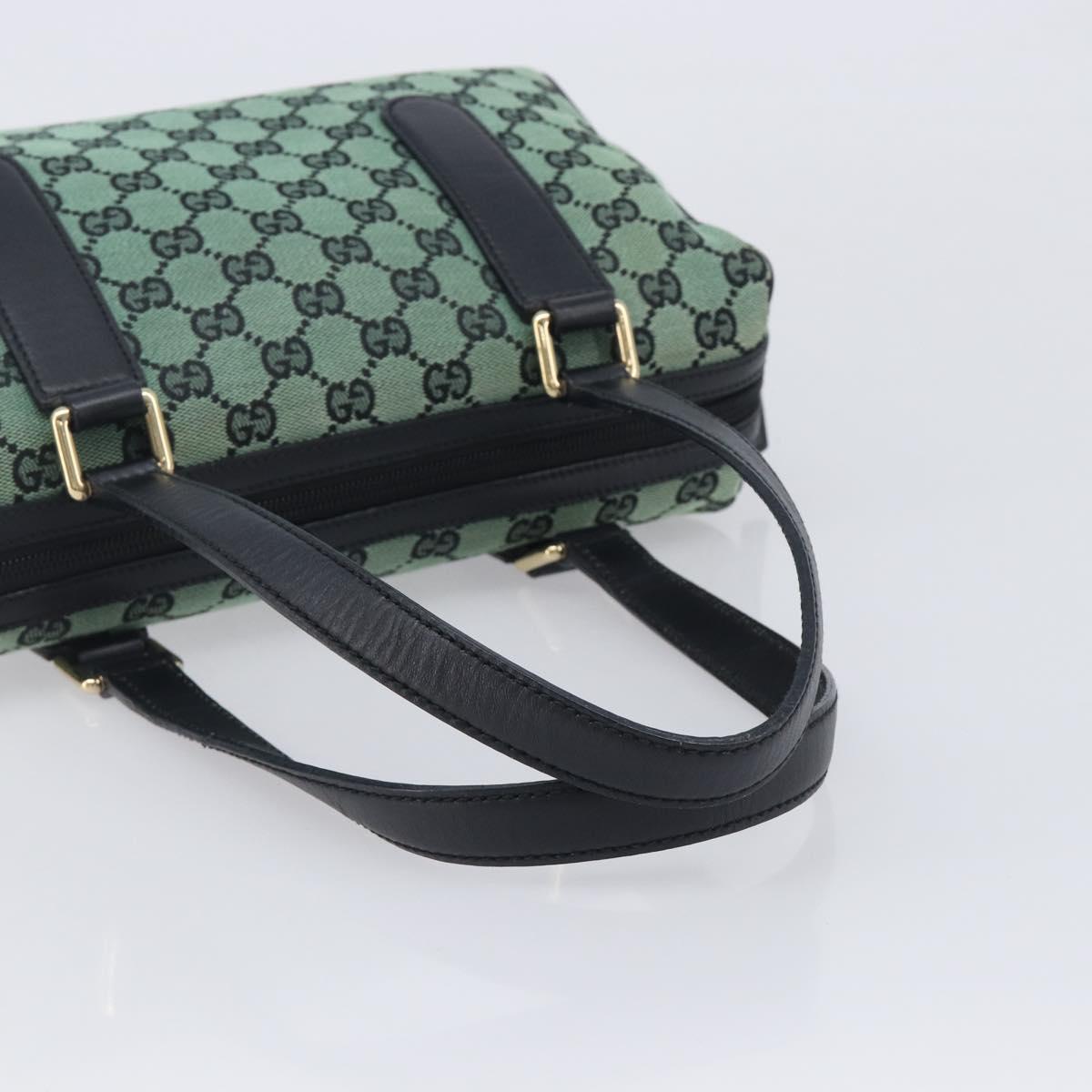 GUCCI GG Canvas Hand Bag Green Gold 257289 Auth 206973A