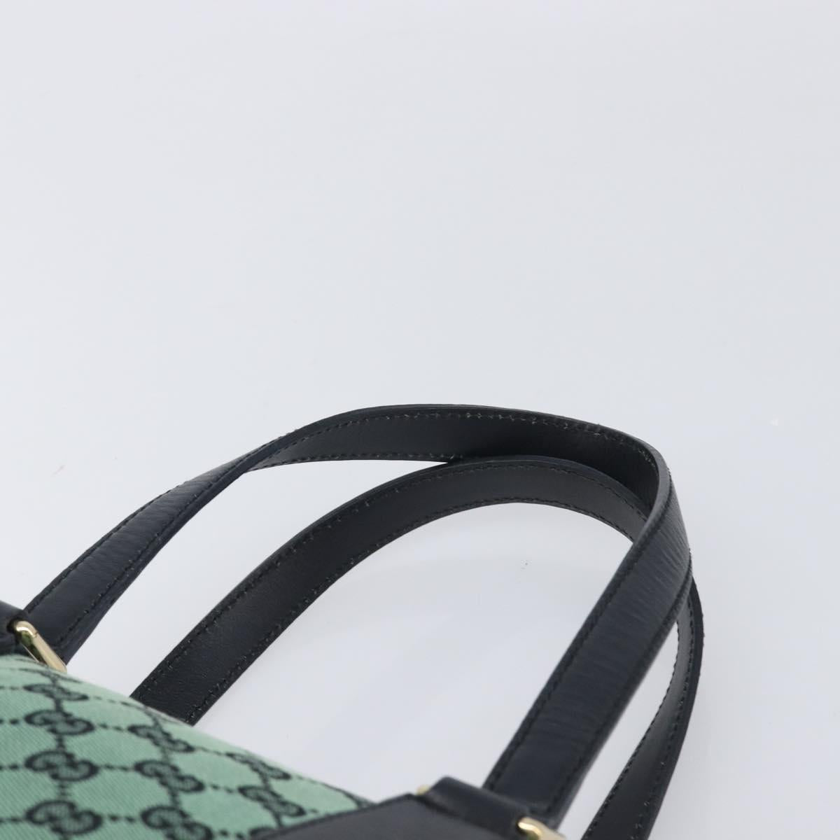 GUCCI GG Canvas Hand Bag Green Gold 257289 Auth 206973A