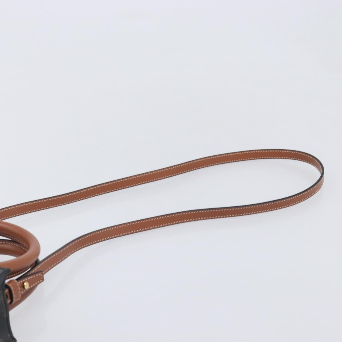 CELINE Macadam Canvas Vertical Caba XS Bag PVC Leather 2way Black Auth 206978M