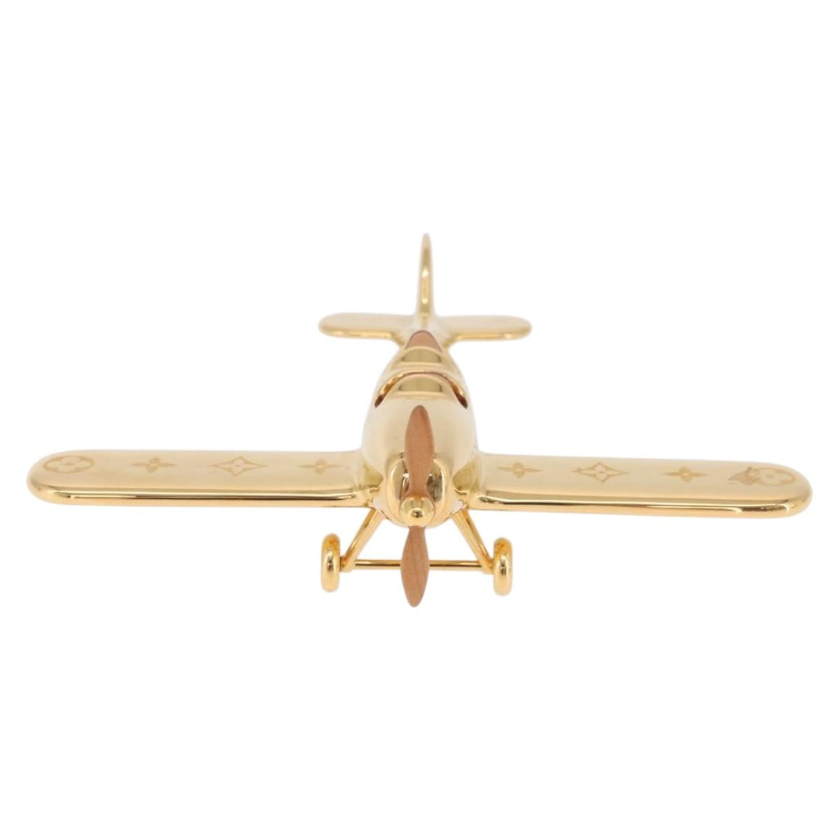 LOUIS VUITTON Airplane Paper Weight Gold GI1158 LV Auth 206982SM