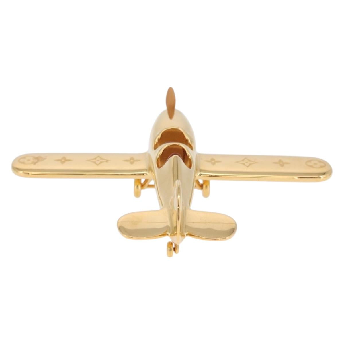 LOUIS VUITTON Airplane Paper Weight Gold GI1158 LV Auth 206982SM