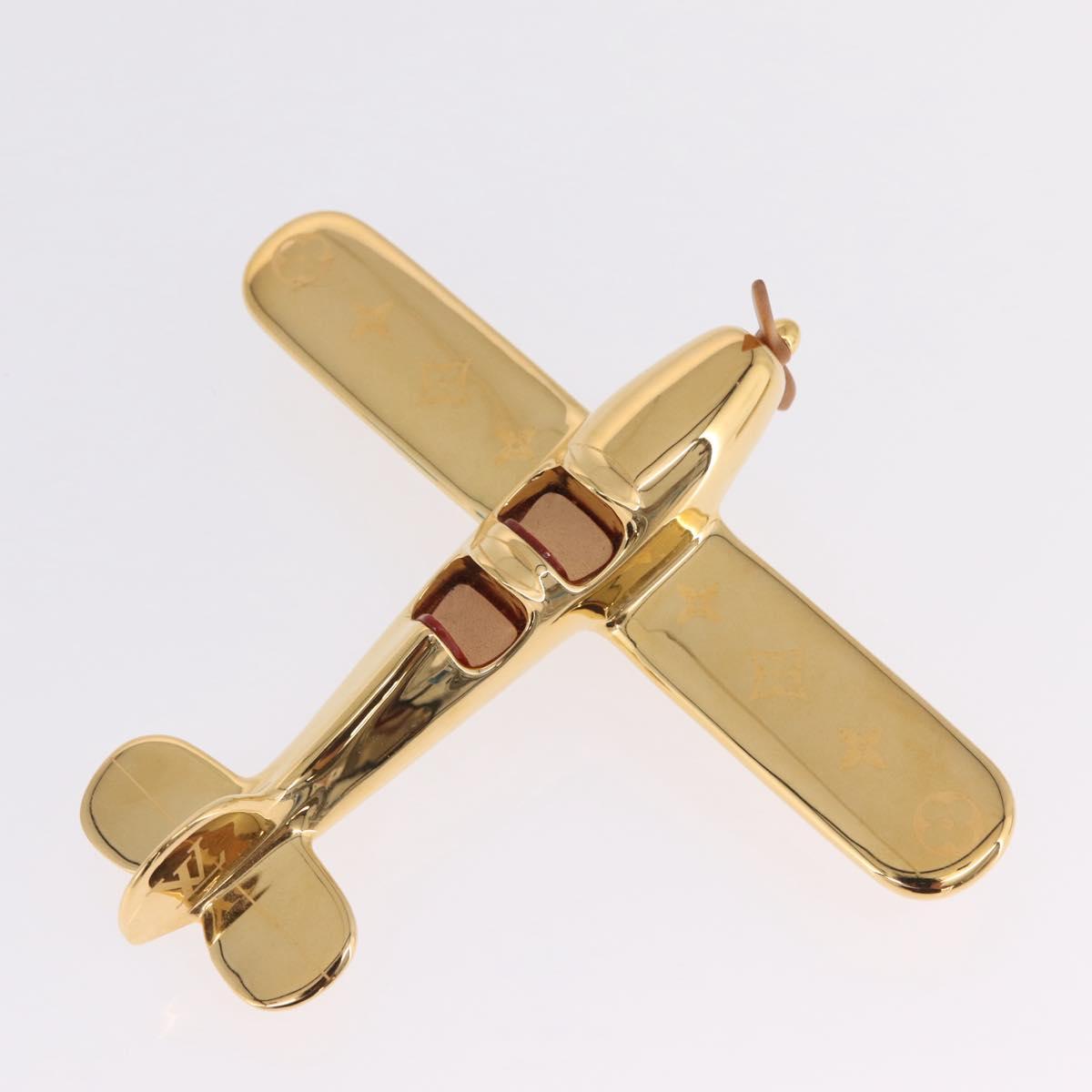 LOUIS VUITTON Airplane Paper Weight Gold GI1158 LV Auth 206982SM