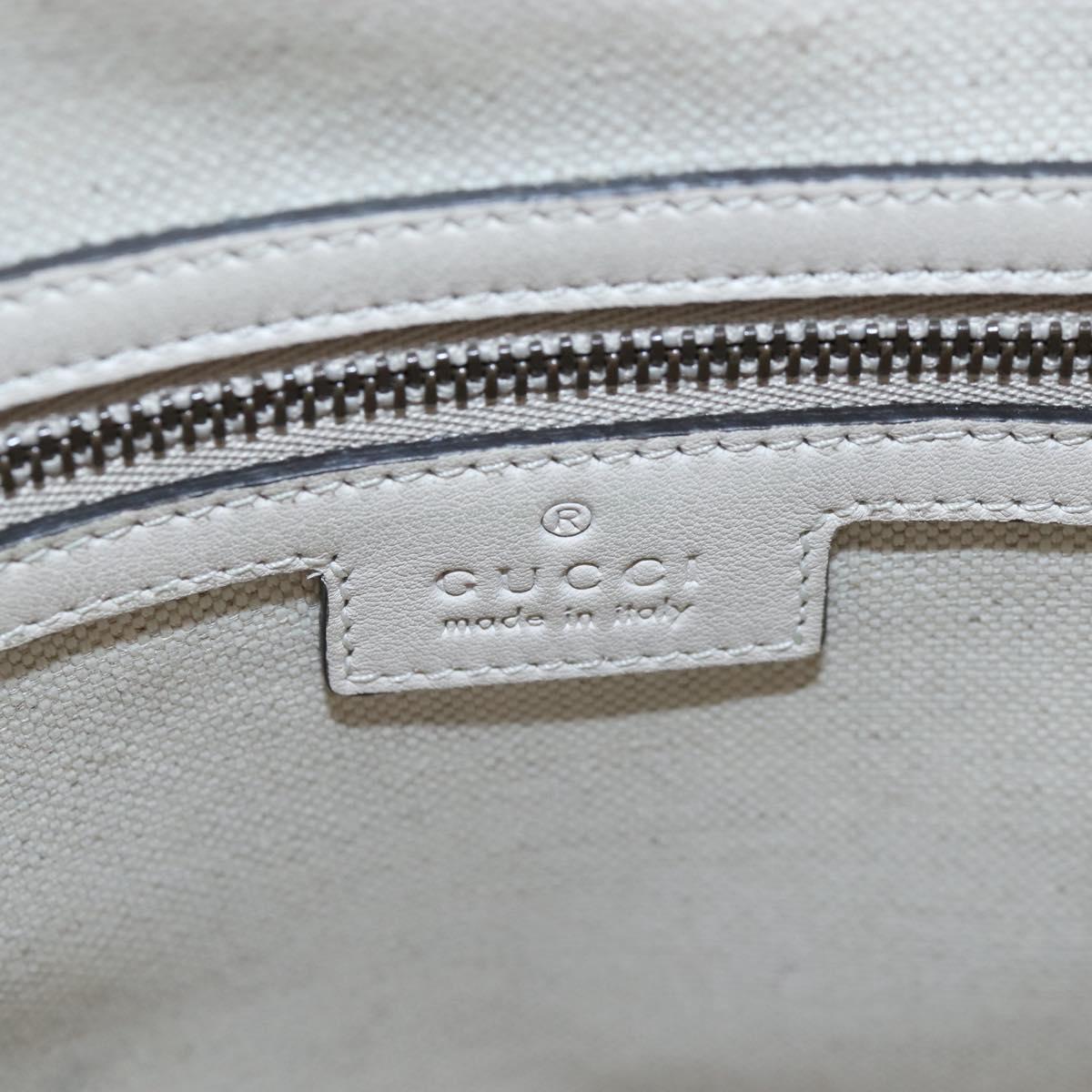 GUCCI Ophdia GG Sherry Line Hand Bag Leather 2way White Gold 715666 Auth 207006V
