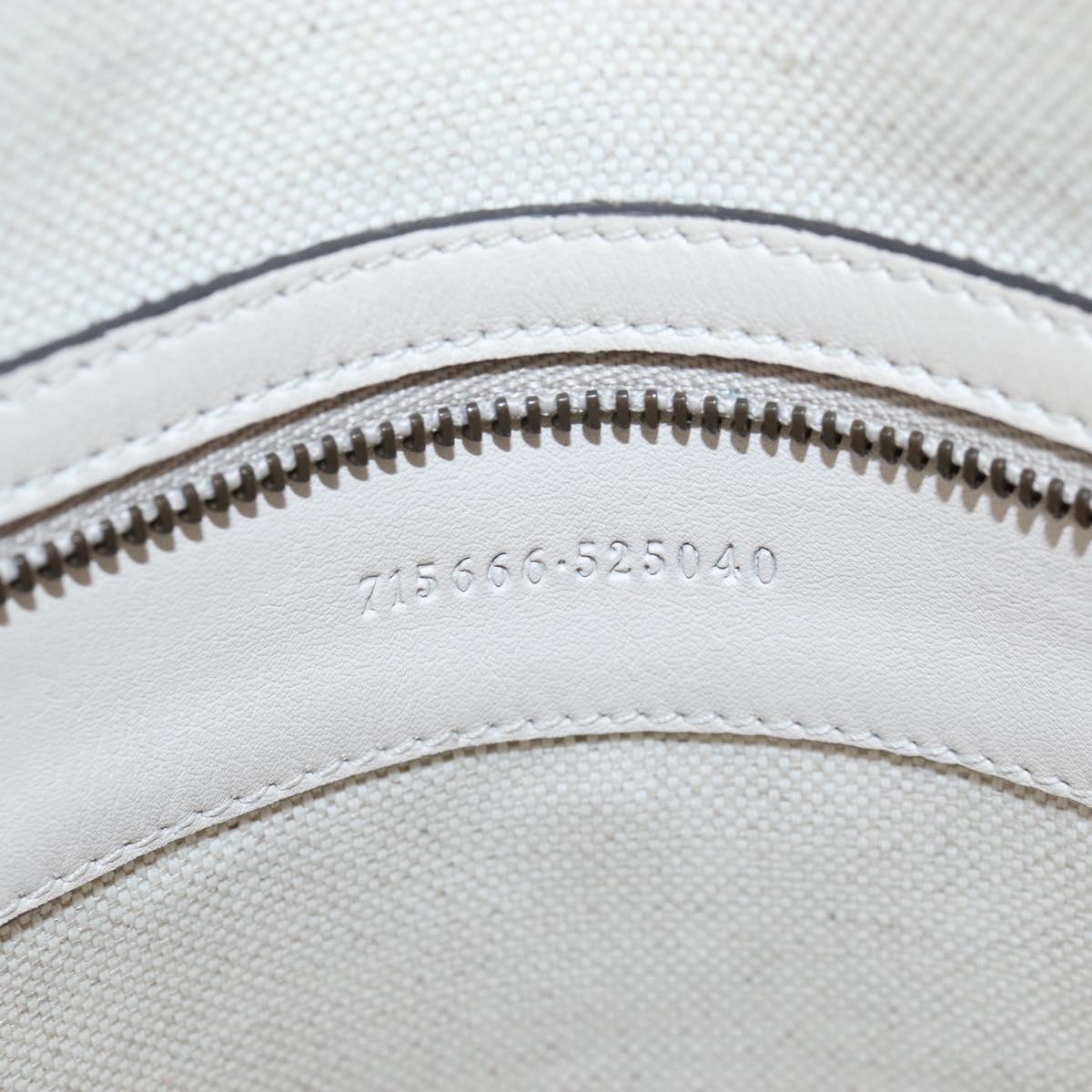 GUCCI Ophdia GG Sherry Line Hand Bag Leather 2way White Gold 715666 Auth 207006V