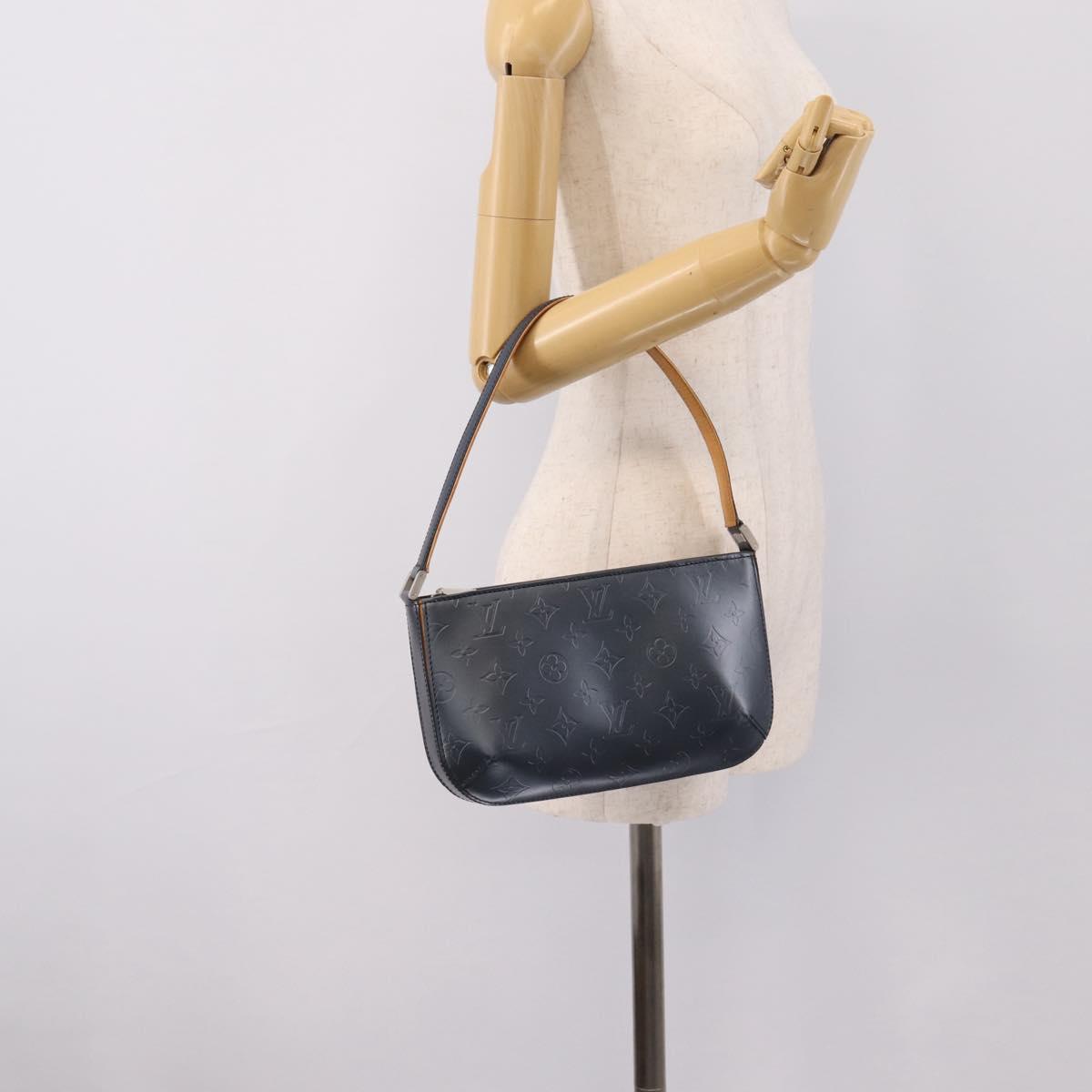 LOUIS VUITTON Monogram Mat Fowler Hand Bag Navy M55145 LV Auth 207018V