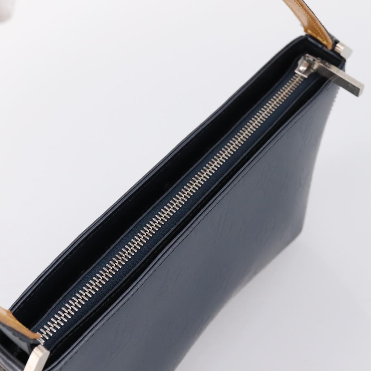 LOUIS VUITTON Monogram Mat Fowler Hand Bag Navy M55145 LV Auth 207018V