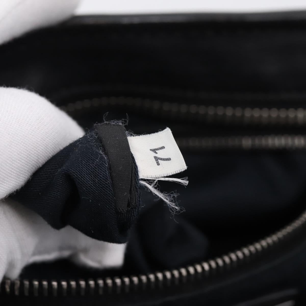 Miu Miu Shoulder Bag Leather Black Silver Auth 207021